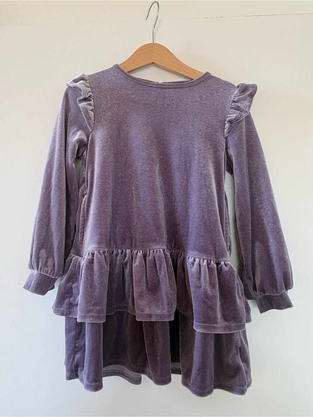 Tucker + Tate Lilac Velvet Ruffle Knit Dress